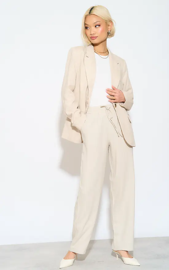 Linen Blazer In Beige VILA SilkFred