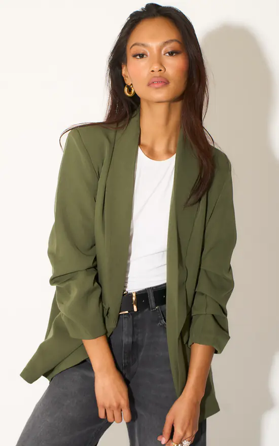 Casual Blazer Green Blazer Street Style Brown Blazer Khaki Blazer Outfit Womens Women Fashion Blazers