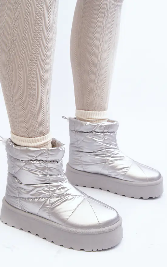 Platform Snow Boots In Silver Dancing Shoez SilkFred