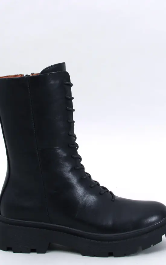 Heap Nero Lace Up Boots Velvet Walk SilkFred - Main Image