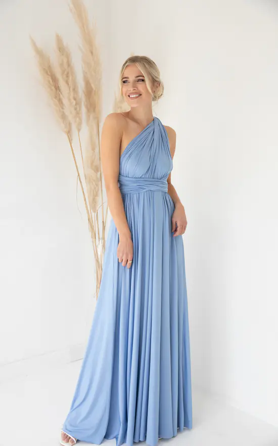 Multiway Bridesmaid Dress Dusky Blue Kate's Dresses SilkFred