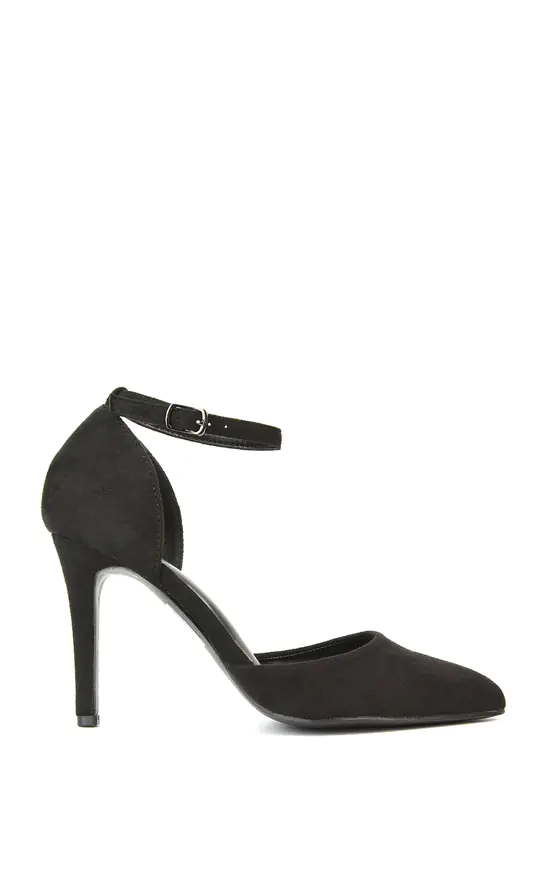 Ami Ankle Strap Stiletto High Heel Court Shoes In Black XY