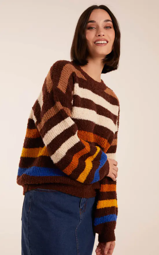Soft Touch Stripe Jumper Blue Vanilla SilkFred - Main Image