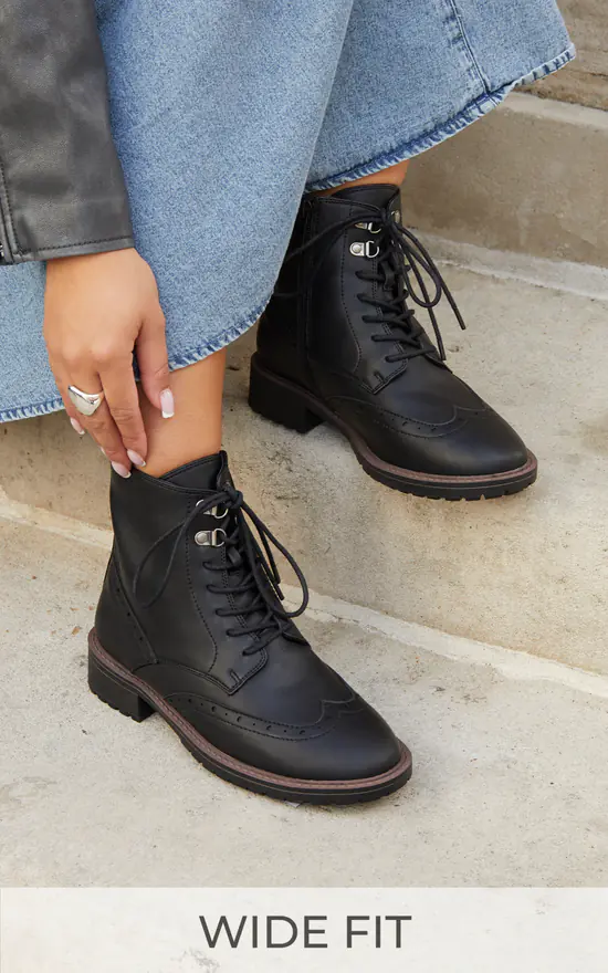 Combat Boots With Womens Black Leather Lace Up Ankle Boots Black