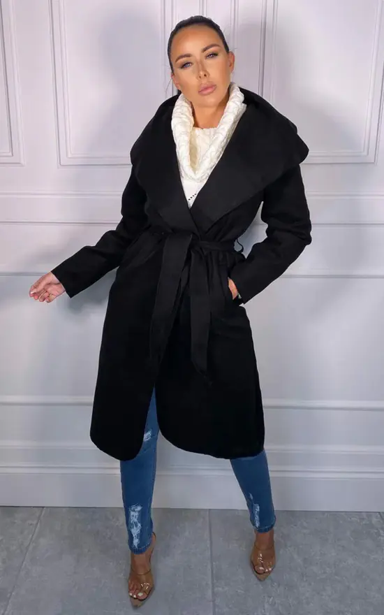 Duster Coat Waterfall Coat With Hood Duster Jacket Belted