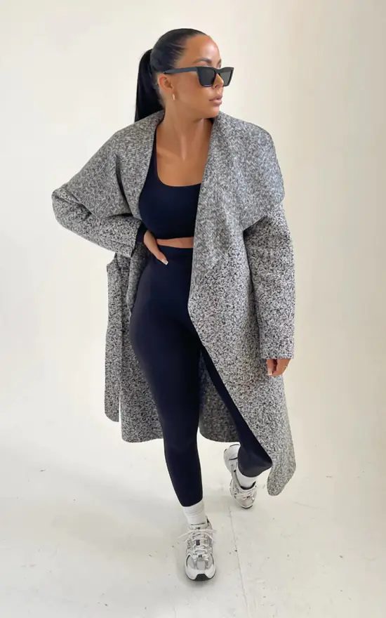 HOT Silkfred Grey Waterfall Duster Coat Waterfall Duster Grey