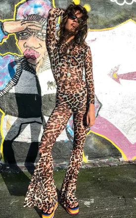 Bebe Leopard Jumpsuit Willows Call SilkFred
