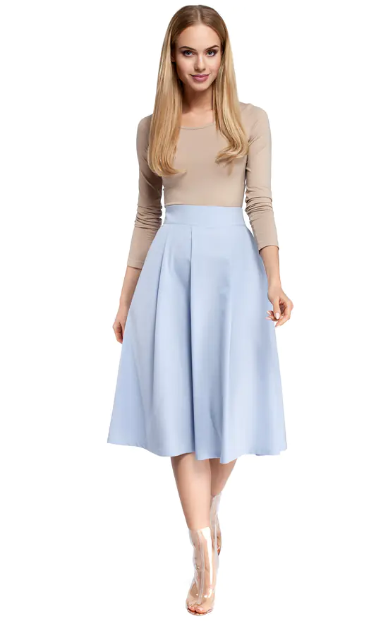 Midi Flared Skirt Look Midi Skirt Outfit Yellow Pleated Skirt Yarn